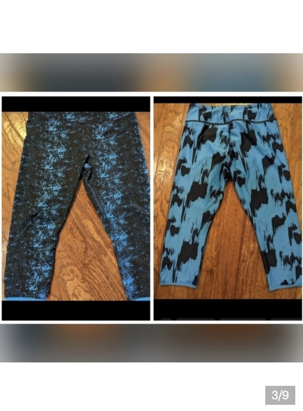 Kyodan reversible yoga pants crop blue & black Woman's Size Medium